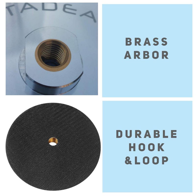 Stadea ABP105Q 7" Hook and Loop Backing Pad With Rigid Aluminium Backing, 5/8" 11 Brass Arbor - Image 3